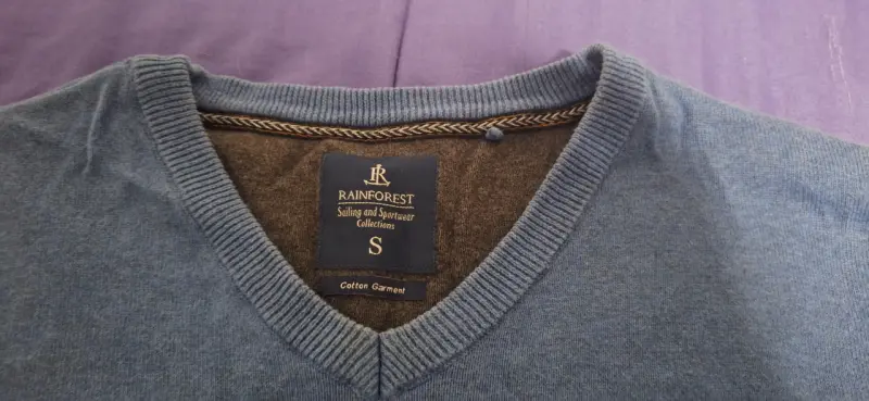 Suéter azul cuello en V - 2