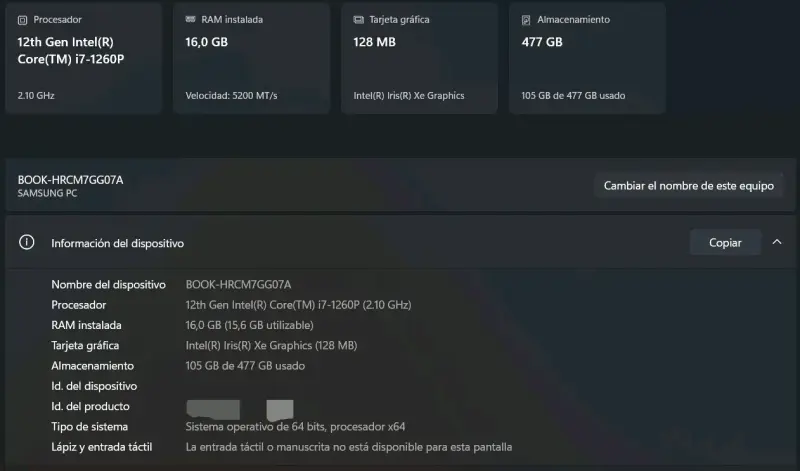 Notebook Samsung book 2 pro - 5