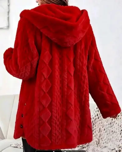 Abrigo de felpa rojo - miniatura 1