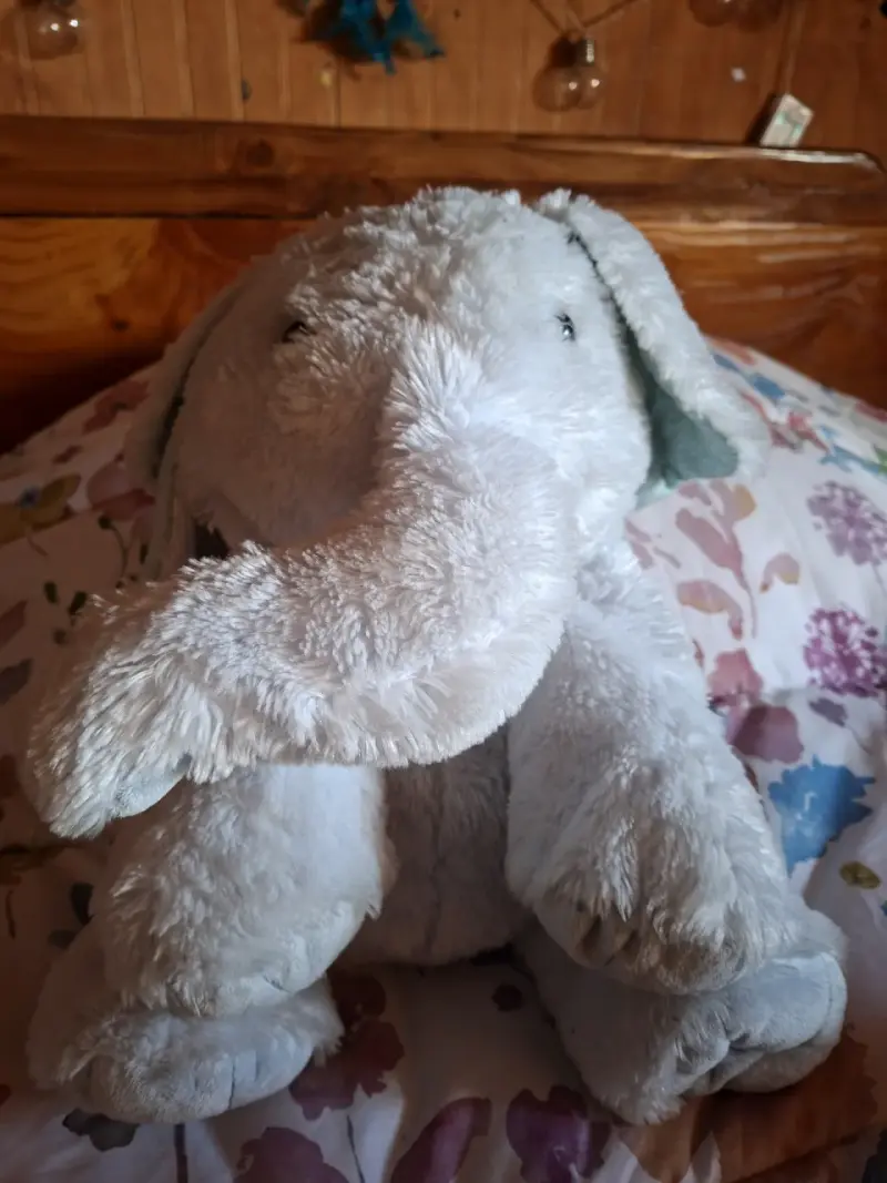 Peluche elefante celeste grande - 1