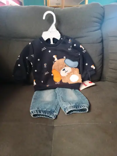 Conjunto infantil rosa con ovejita - miniatura 3