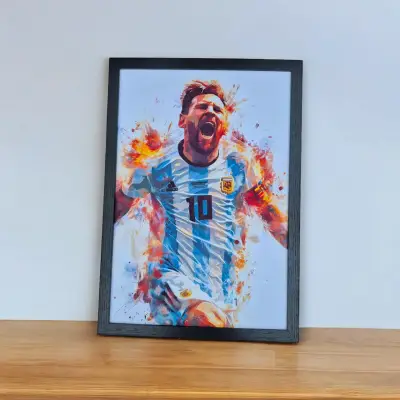 Cuadro decorativo de fútbol messi - miniatura 1