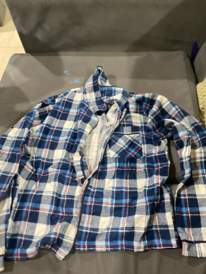 Camisa a cuadros azul y blanca - 1