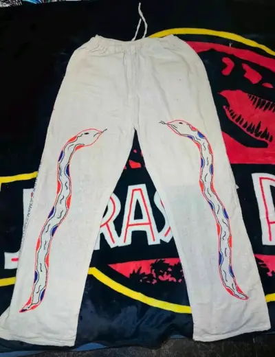 Pantalon de algodón bordado Shipibo Conibo - miniatura 2