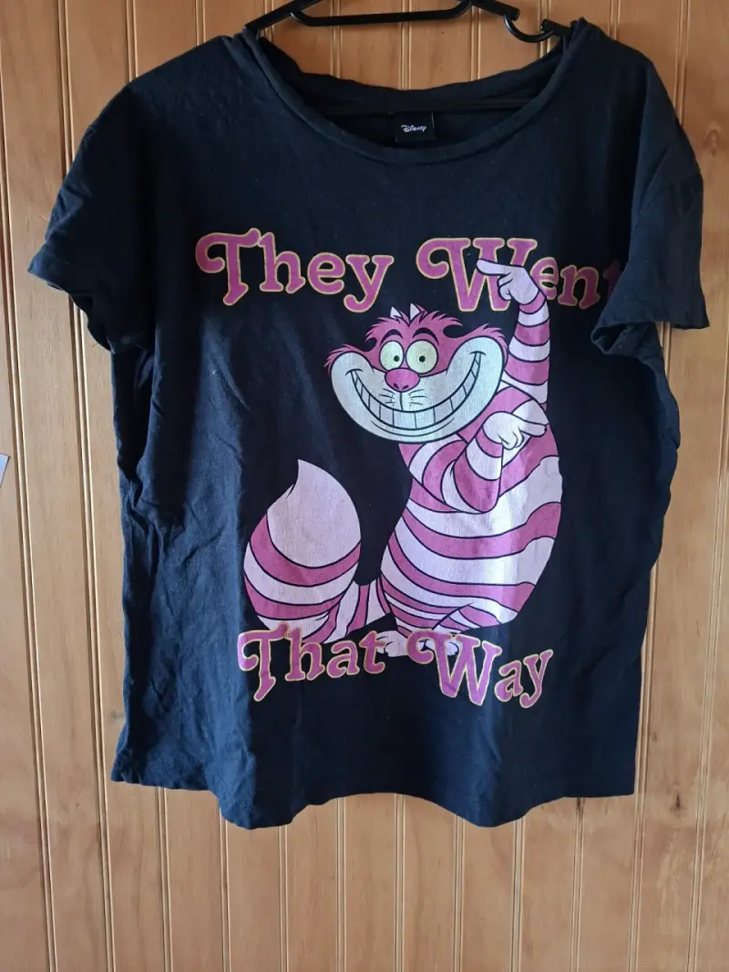 Polera negra gato de alicia,Disney