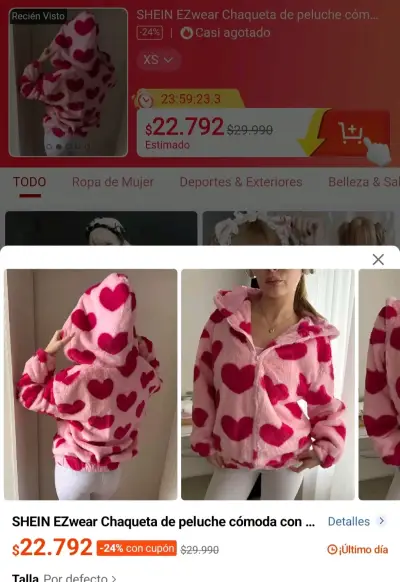 Polerón de corazones rosado - miniatura 2