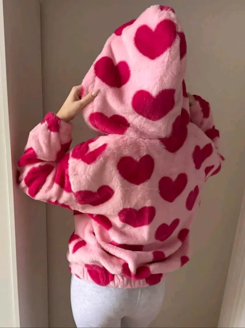 Polerón de corazones rosado - 3