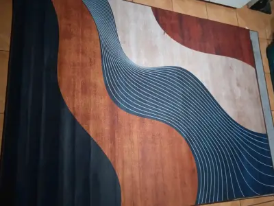Alfombra grande con diseño floral - miniatura 2