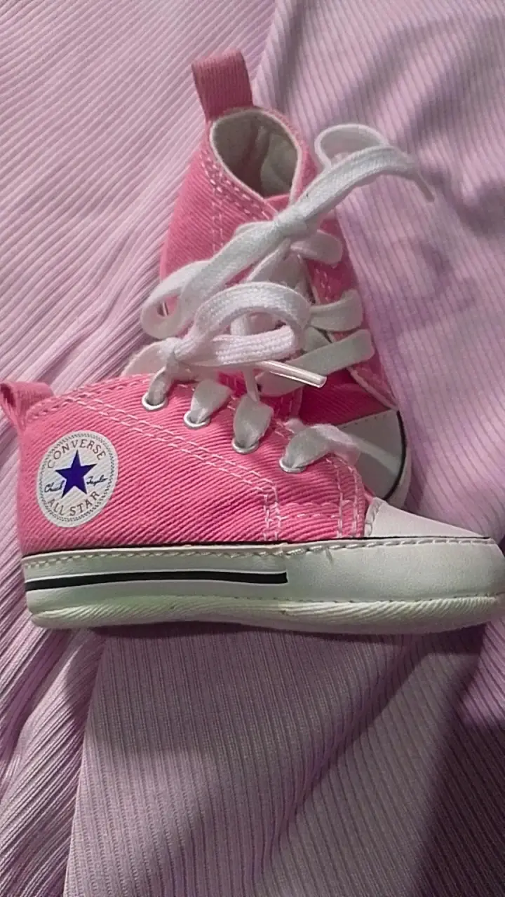 Zapatillas bebé rosadas converse - 2