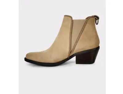 Botines de cuero beige marca Degas Número 39 - miniatura 4