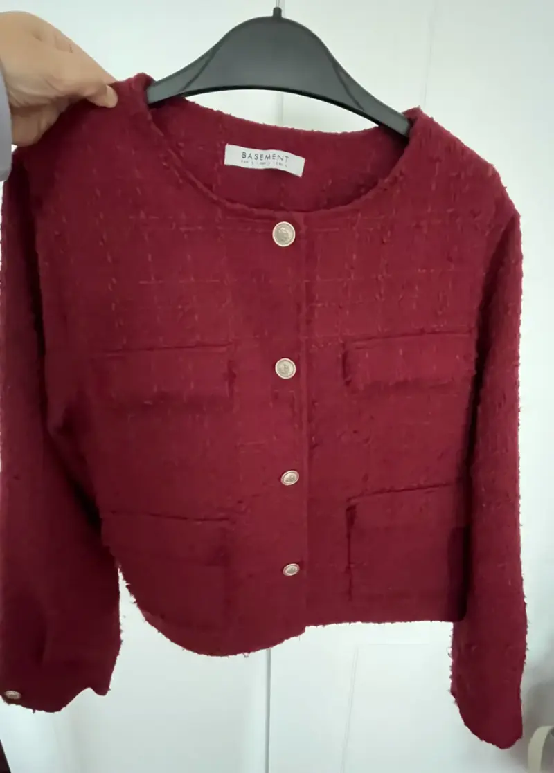Chaqueta roja de tweed Basement