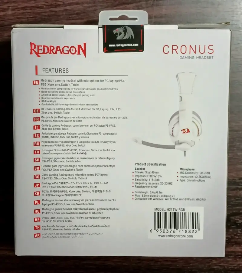 Auriculares gaming Redragon blancos - 2