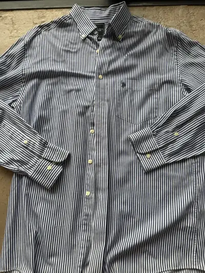 Polo - Camisa a rayas azul y blanca - miniatura 1