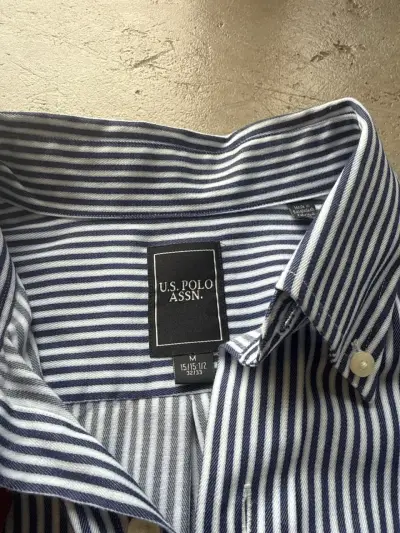 Polo - Camisa a rayas azul y blanca - miniatura 3