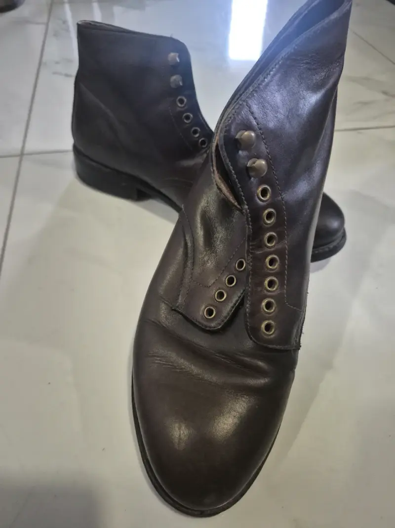 Botines de cuero café oscuro - 1