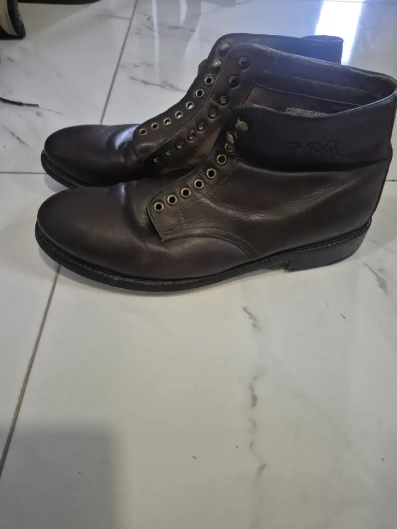Botines de cuero café oscuro - 3