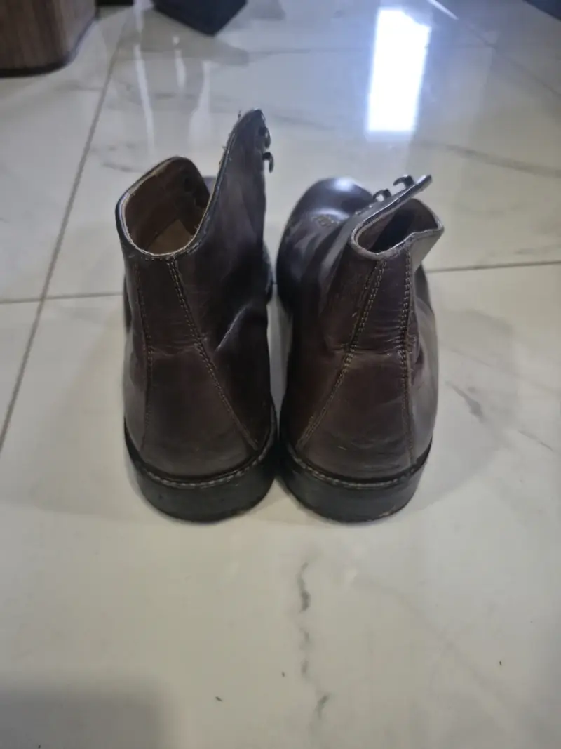 Botines de cuero café oscuro - 4