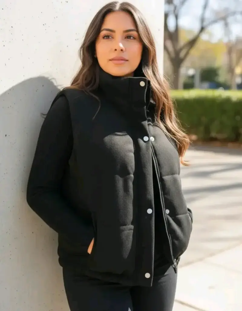 Chalqueta gamuza negro y beige - 1