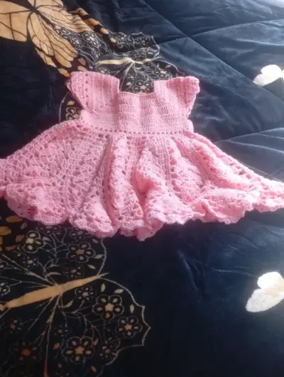 Chaleco tejido rosado infantil - miniatura 3