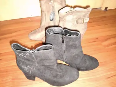 Botines de mujer negros y marrones - miniatura 1