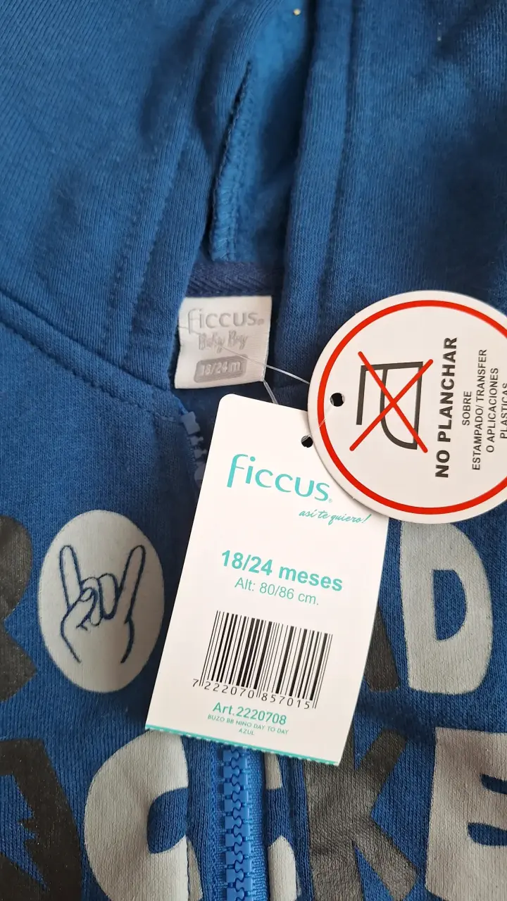 Conjunto poleron azul + buzo gris para bebe - 2