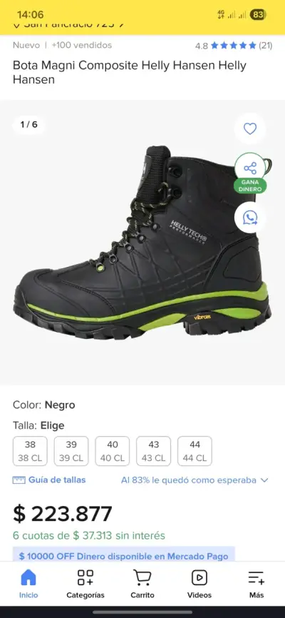 Botas negras con detalles verdes - miniatura 4