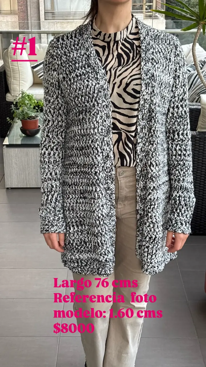 Cardigan negro y blanco