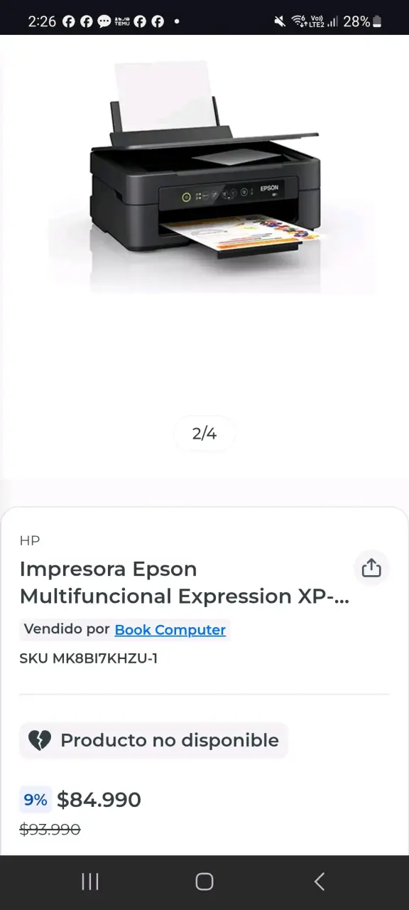 Impresora Epson XP-2101 WiFi - 2