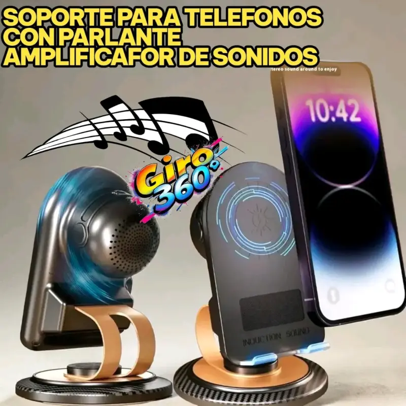 Soporte para teléfono con parlante - 1