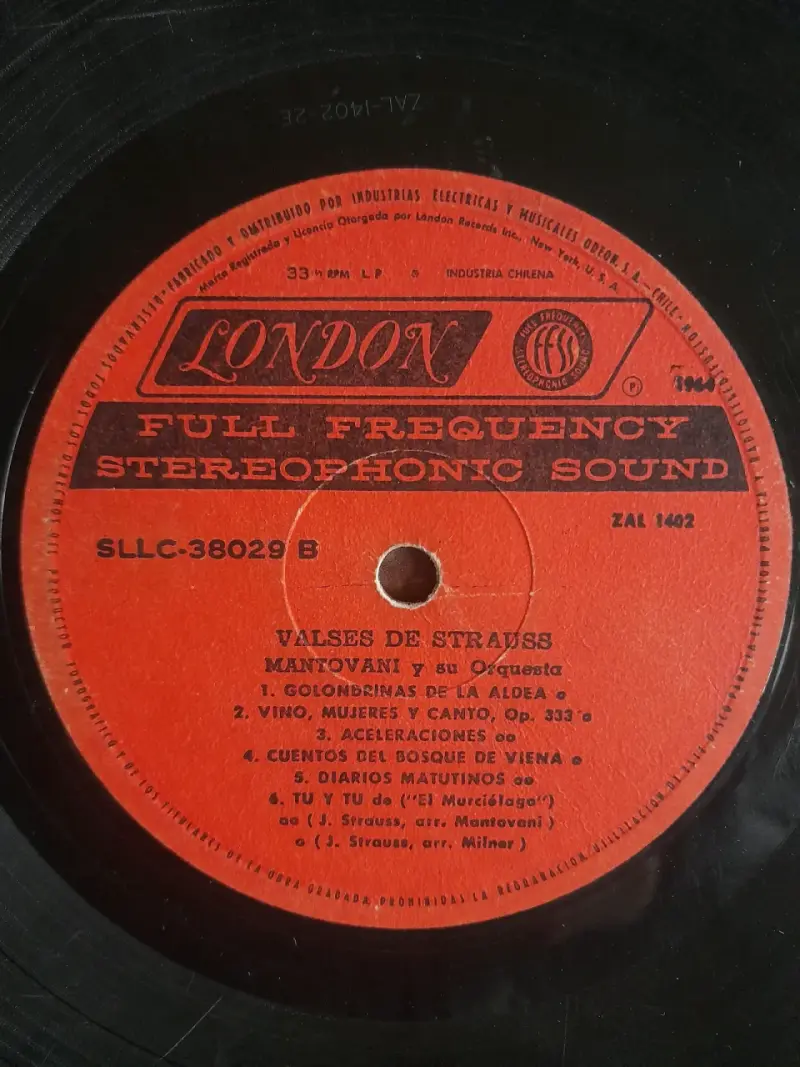 Vinilo Valses de Strauss Mantovani - 4