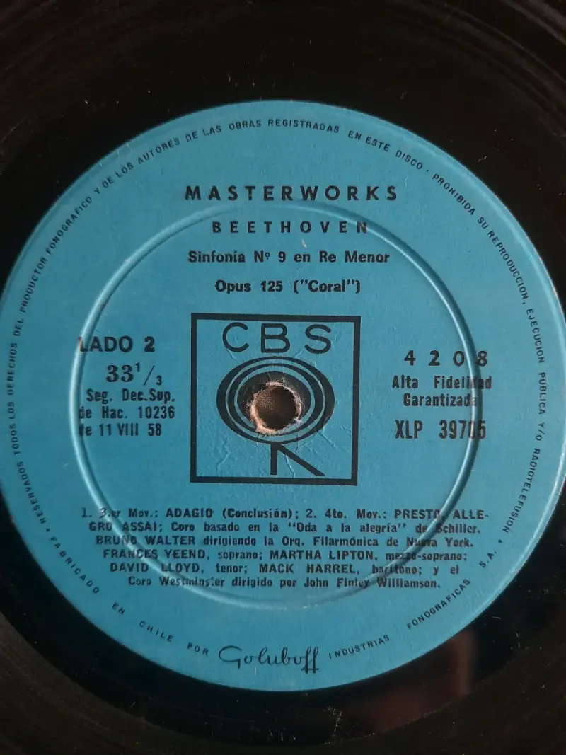 vinilo Beethoven Sinfonía No. 9 - 4