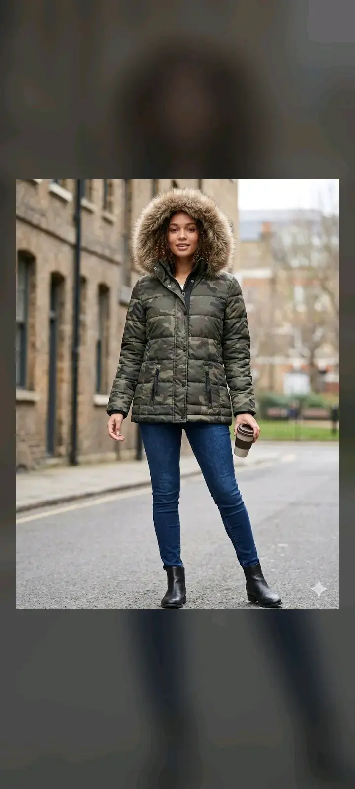Parka camuflaje con capucha - 1