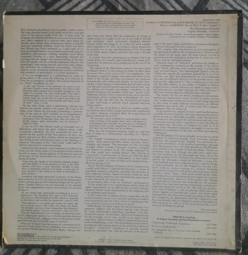 Vinilo Schubert y Mozart - RCA - 2