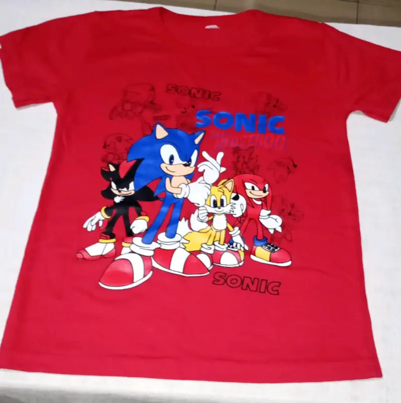 Polera roja Sonic el Erizo