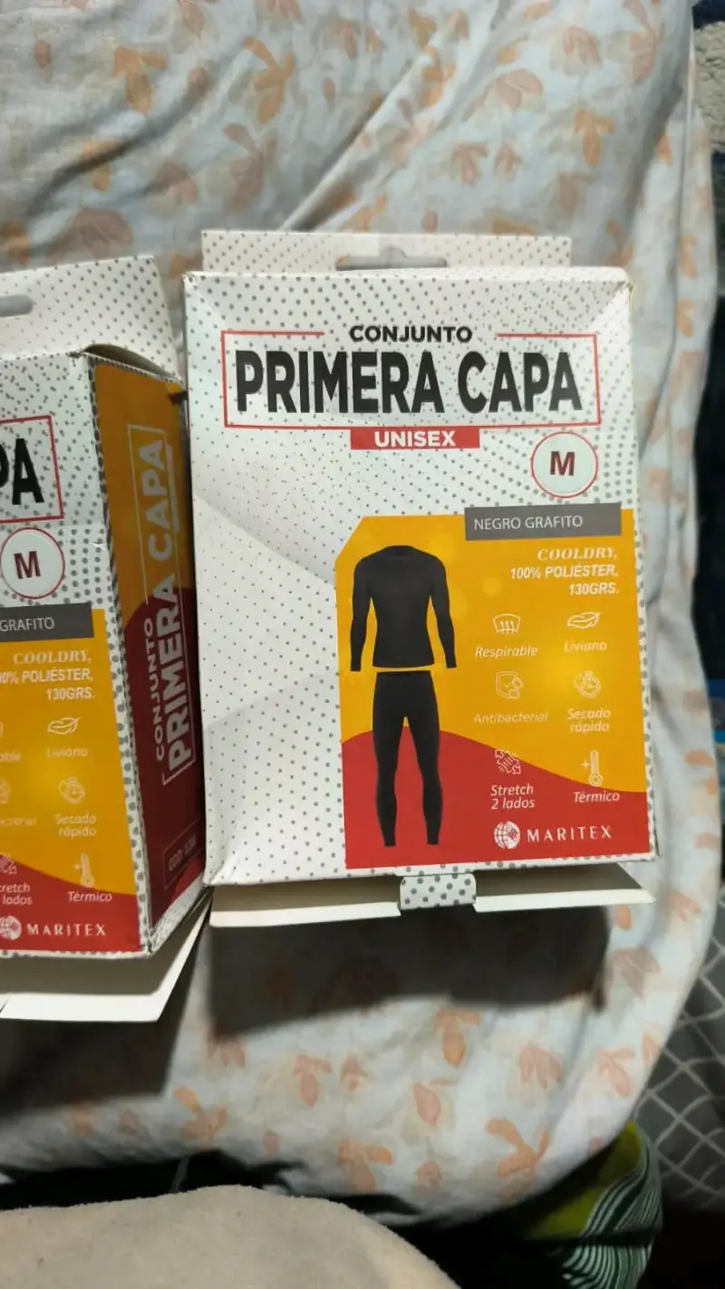 Conjunto primera capa negro M y talla L - 1
