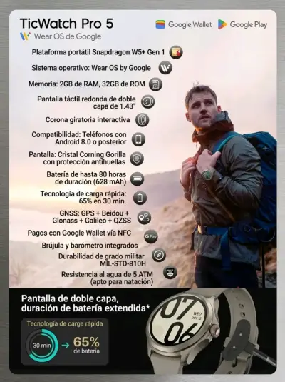 Ticwatch pro 5 wearOS - miniatura 6