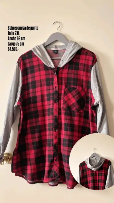Sobrecamisa de punto a cuadros - miniatura 1