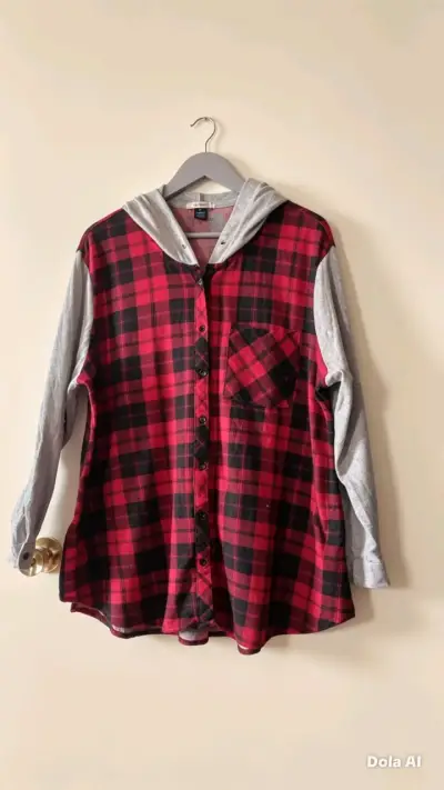 Sobrecamisa de punto a cuadros - miniatura 2