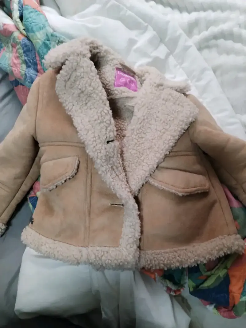 Abrigo infantil beige de lana - 1