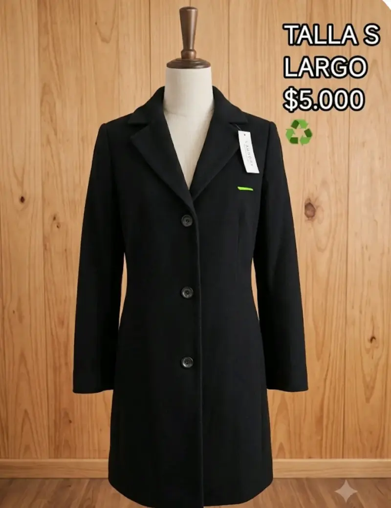 Abrigo negro mujer talla S