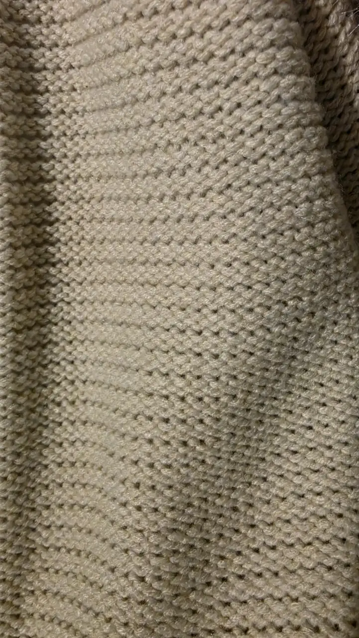 Suéter beige con cuello de piel - 4