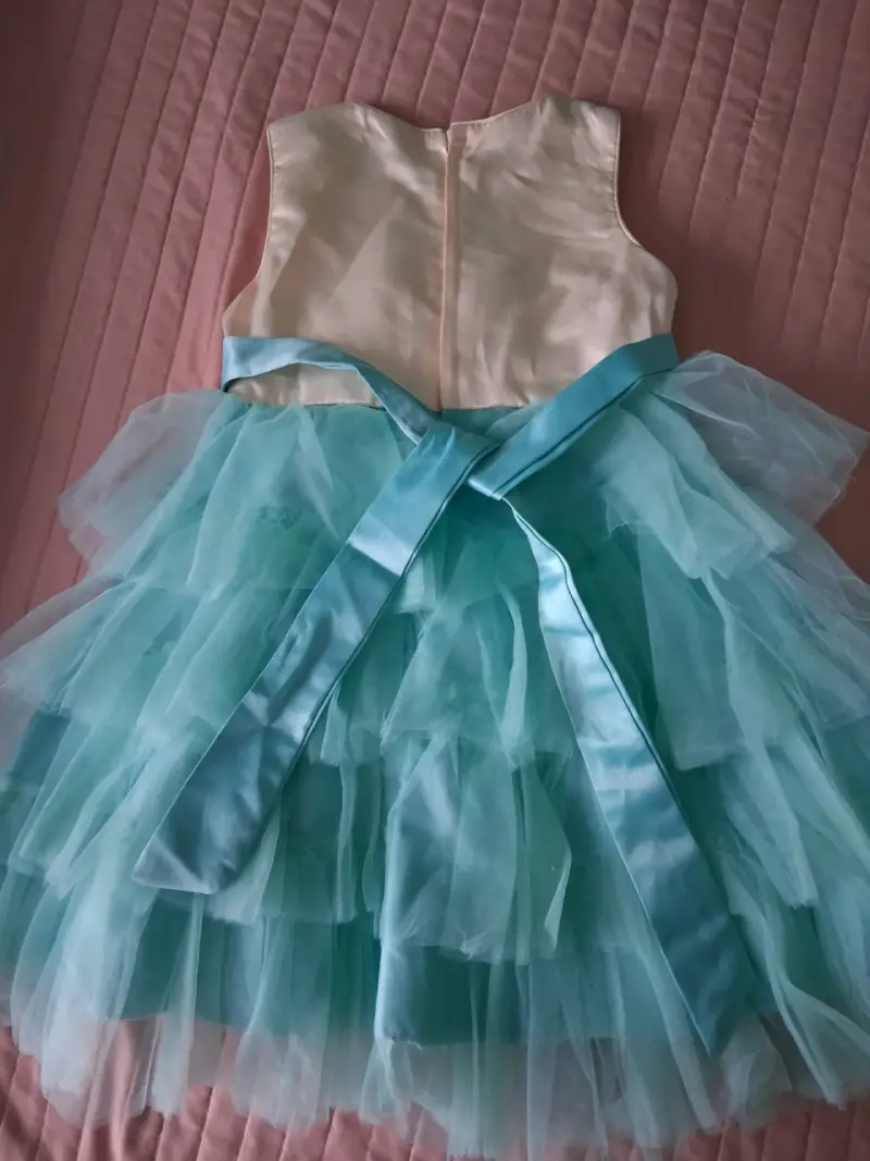 Vestido de fiesta azul y dorado - 2