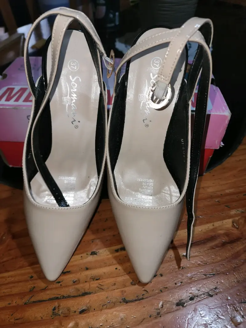 Zapatos taco beige mujer talla 37