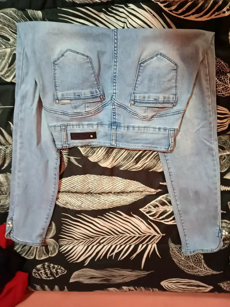 Jeans celeste tiro alto - 2