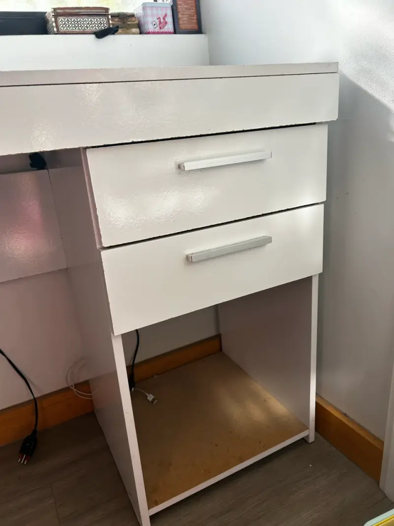 Escritorio blanco con cajones grande - 6