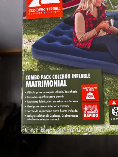 Colchón inflable 2 plazas +almohadas Ozark Trail - miniatura 3