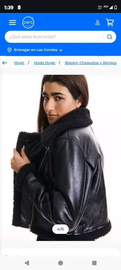 Chaqueta de cuero negra - miniatura 6