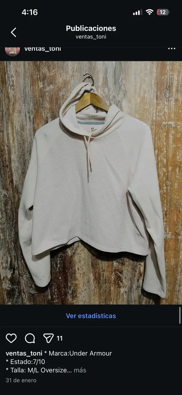 Polerón blanco Under Armour