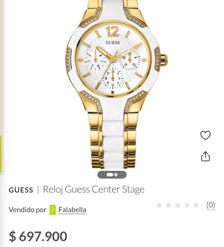 Reloj Guess dorado y blanco cartera coach original - 1