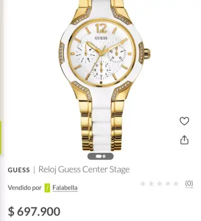 Reloj Guess dorado y blanco cartera coach original - miniatura 1